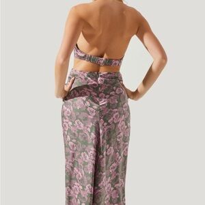 ASTR the Label Ambretta Floral Halter, Backless Midi Dress